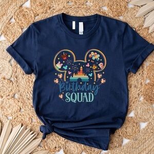 Black Birthday Squad Graphic T-Shirt Short Sleeve XL